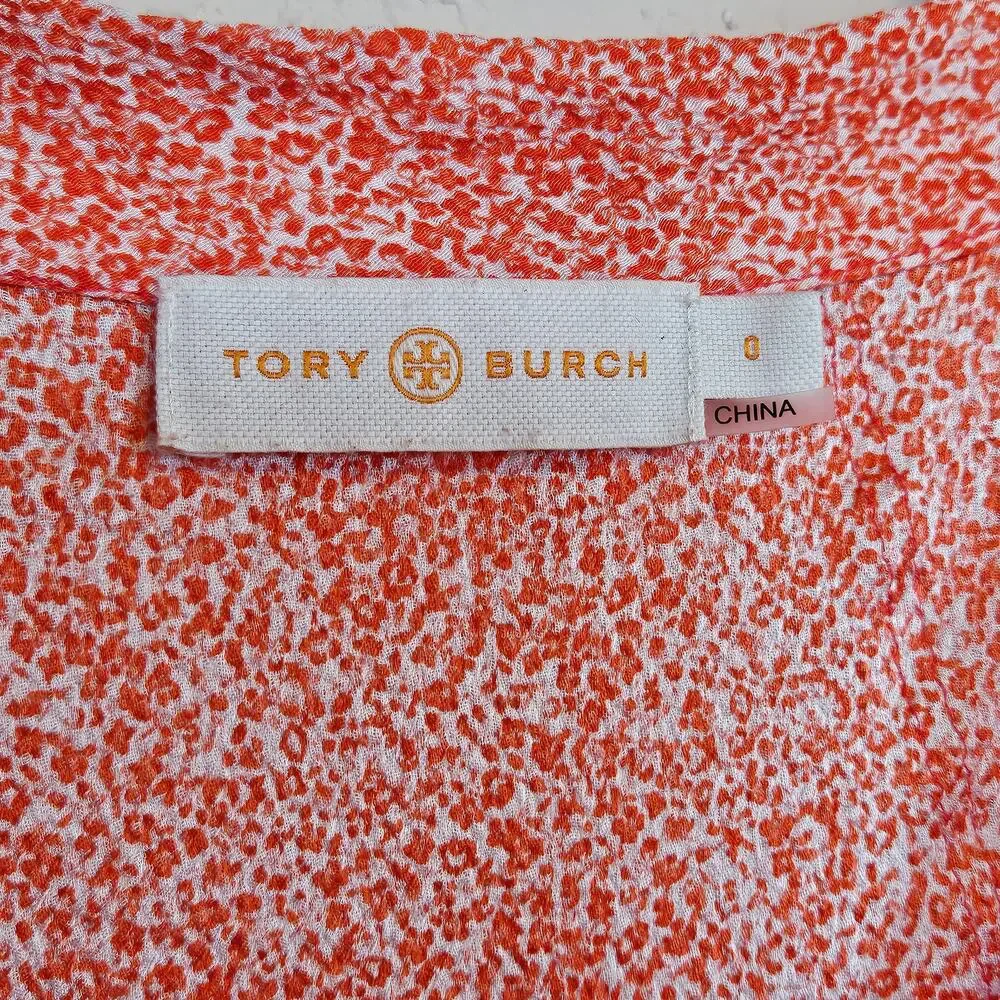 Tory Burch Silk Floral Jasmine Sleeveless Shell Top Blouse Poppy Red Women's 0‎